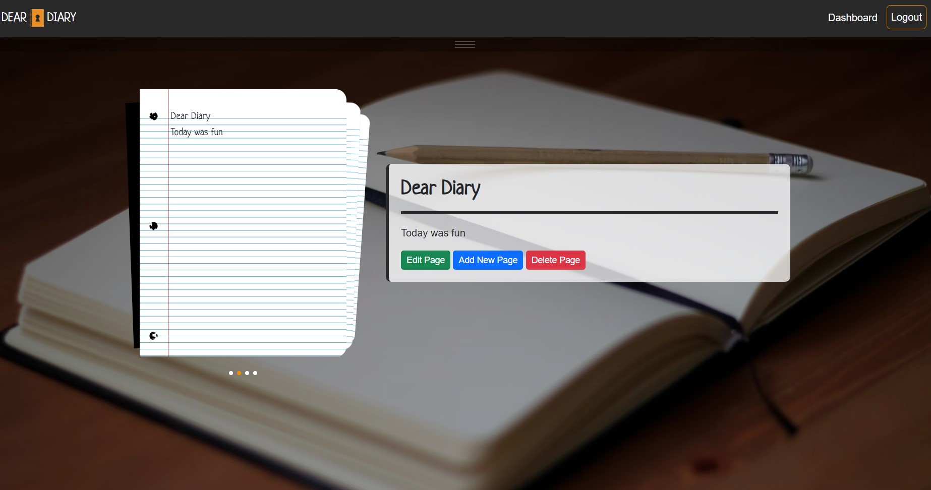 Preview image for dear diary website